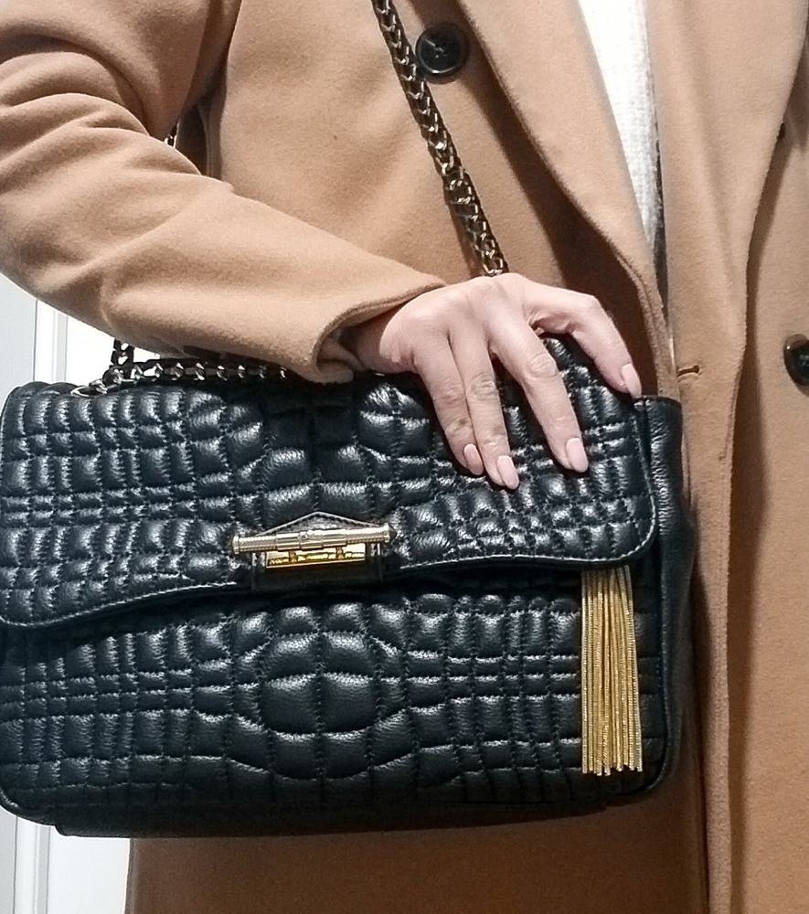 Aimee Kestenberg Black Leather Quilted Purse